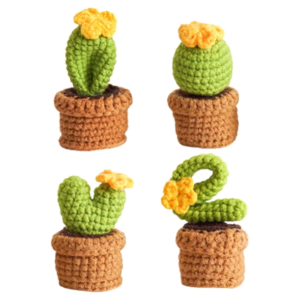 Kit Arranque Crochet Plantas 4 Piezas Bricolaje para Adultos (cactus)