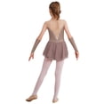 thumbnail image 2 of ranrann Ice Figure Skating Dress for Girls Rhinestone Mesh Chiffon Ballet Dance Leotard Dress Outfits Dusty Pink 16, 2 of 7