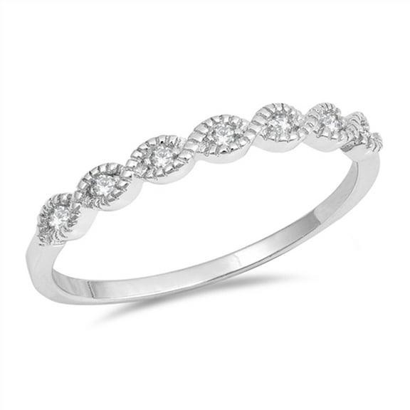 Round White Cubic Zirconia Criss Cross Knot Ring .925 Sterling Silver Band Jewelry Female Size 6