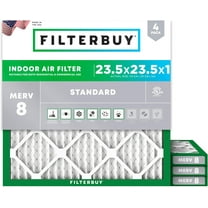 Filterbuy 23.5x23.5x1 MERV 8 Dust Defense, Pleated HVAC AC Furnace Air Filters (4-Pack)