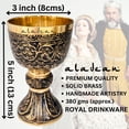 thumbnail image 2 of Copa de vino, cáliz ALADEAN, vintage, medieval, de latón, 2 of 6