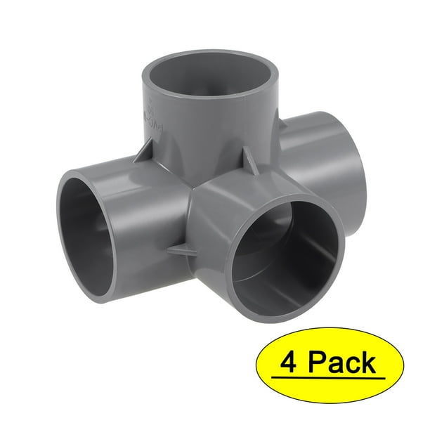 4 Way Elbow Pvc Pipe Fitting Furniture Grade 1 1 2 Inch Size Tee Corner Fittings Gray 4pcs Walmart Com Walmart Com