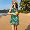 thumbnail image 3 of Naloa Tropical Leopard Print Women's Summer Spring Casual Beach Sundress,Vacation Sleeveless Tank Crewneck Loose Dresses, 3 of 7