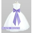thumbnail image 2 of Black N Bianco Tulle Flower Girl Dress White w/ Colored Sash, Bow and Flower, 2 of 2