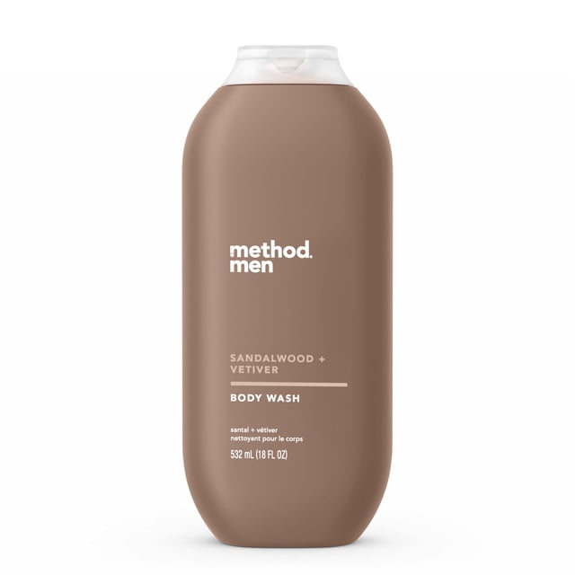Body Wash Method para hombre, sándalo y vetiver, 532 ml (paquete de 1)
