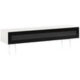 thumbnail image 1 of SONOROUS Studio ST-360 I/R Friendly Wood and Glass Modern TV Stand with Spike Metal Legs for Sizes up to 75" (Modern Design Cabinet For Your Audio/Video Components and Consoles) - WHITE, 1 of 5