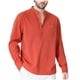 thumbnail image 1 of pstuiky camisas de manga larga para hombre, Camisa informal tipo cárdigan con cuello vuelto liso a la moda para hombre Tops de talla grande para hombre xl, 1 of 2