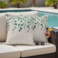 thumbnail image 5 of Eucalyptus Leaf Pillow Covers 2 Pack Spring Green Eucalyptus Plants Leaves Linen Texture Pillowcase Waterproof Outdoor Throw Pillow Cover for Patio Garden Square Cushion 18”x18”, 5 of 9