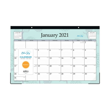 Blue Sky 2021 17" x 11" Desk Pad, Rue Du Flore