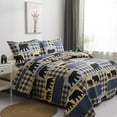 thumbnail image 6 of Jessy Home Bear Quilts Twin Size Blue Plaid Lightweight Polyester Bedspread Coverlet Bedding Set, 6 of 7
