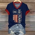 thumbnail image 6 of MEICHEN Women's 250Th Anniversary Print V Neck T Shirt 250Th Anniversary Tshirt Patriotic Tee, 6 of 7