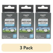 (3 pack) Equate Anti-Fog Pre-Moistened Lens Cleaning Wipes, 30 Count