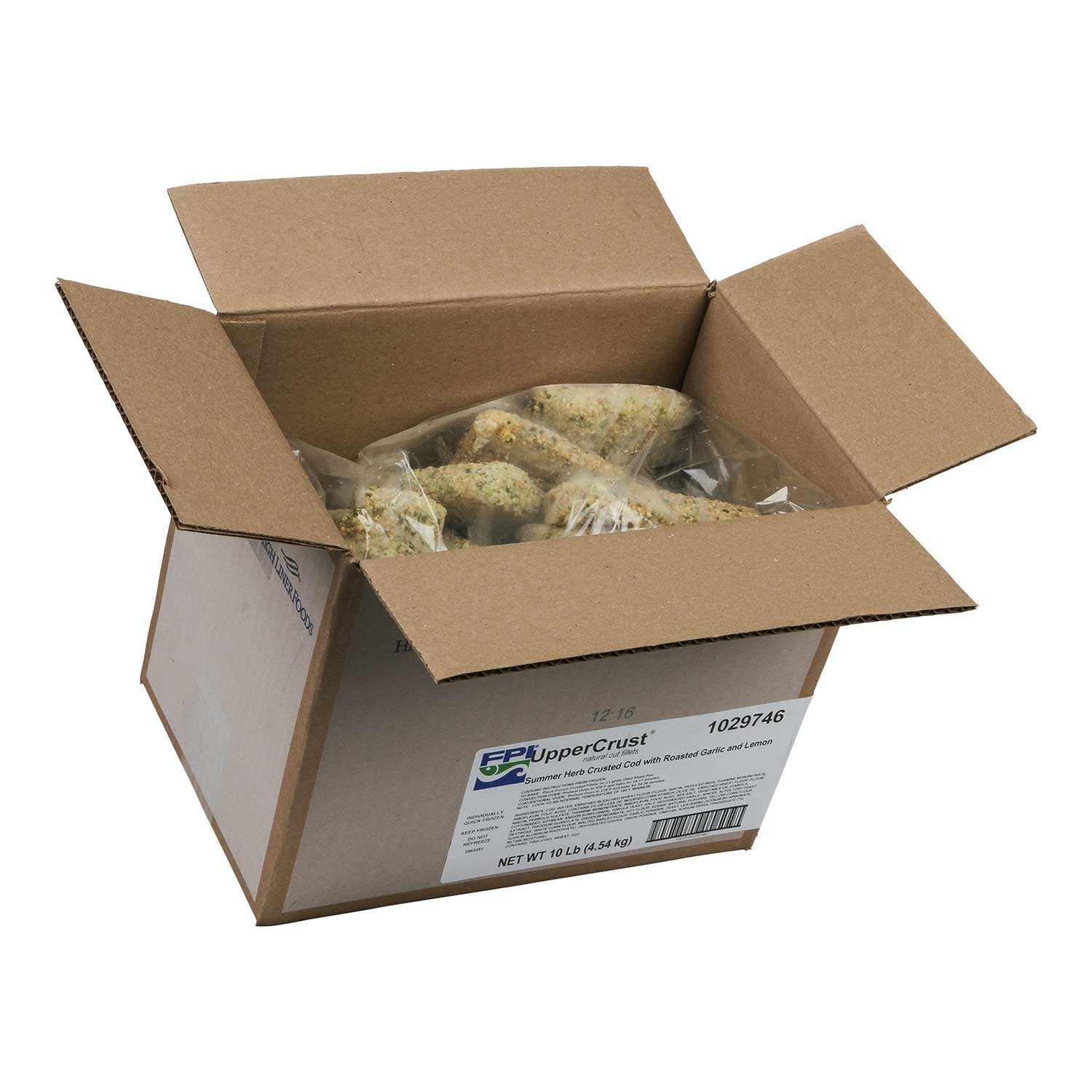 Fishery Summer Herb Crusted Lemon and Roasted Garlic Cod, 10 Pound - 1 each.