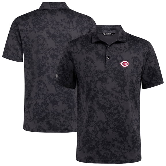 Men's Levelwear Black Cincinnati Reds Whisper Insignia 2.0 Polo