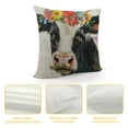 thumbnail image 4 of Shiartex Watercolor Painting Dairy Cow Throw Pillow Cases Adorable Farm Animals with Flower Wreath Decorative Pillow Cushion Covers  Rustic Farmhouse Chair Decor Square  Pillowcase, 4 of 5