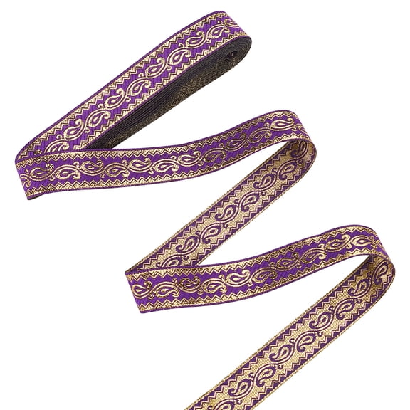 1bundle 7.7 Yards Purple Boho Jacquard Ribbon Trim Vintage Jacquard Ribbon Ethnic style Boho Lace Trim Sewing Embroidered Ribbon Jacquard Trim