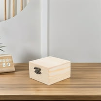 HOMEMAXS Small Wooden Jewelry Box for DIY Painting Square Craft Box with Lid Decorative Storage Wooden Chest for Jewelry Keepsakes