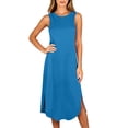 thumbnail image 6 of BUIGTTKLOP Nightgowns for Women Sleeveless Tank Pajmas Dresses Crewneck Side Split Nightshirts Loose Comfy Sleepwear, 6 of 6