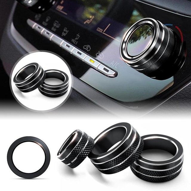 4 Pcs Bouton de Miroir de Climatisation Intérieure pour Toyota Corolla 2019-2025 Rouge, Bleu, Or, Argent, Noir Relais