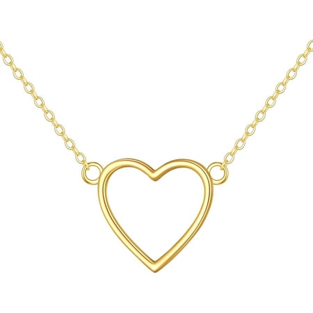 KECHO 14k Gold Simple Circle Necklace Karma Pendant Necklace for Women Jewelry