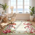 thumbnail image 3 of Design&I 4'x6' Washable Area Rug Snag-Free Skid-Resistant Medium Vintage Toile Repeating Botanical Border Boho Blooms Damask Symmetrical for Home Office, Under Desk, 3 of 7