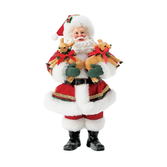 Department 56 Possible Dreams Santa Claus Double Deer Christmas Multicolor Figurine 10.5in H