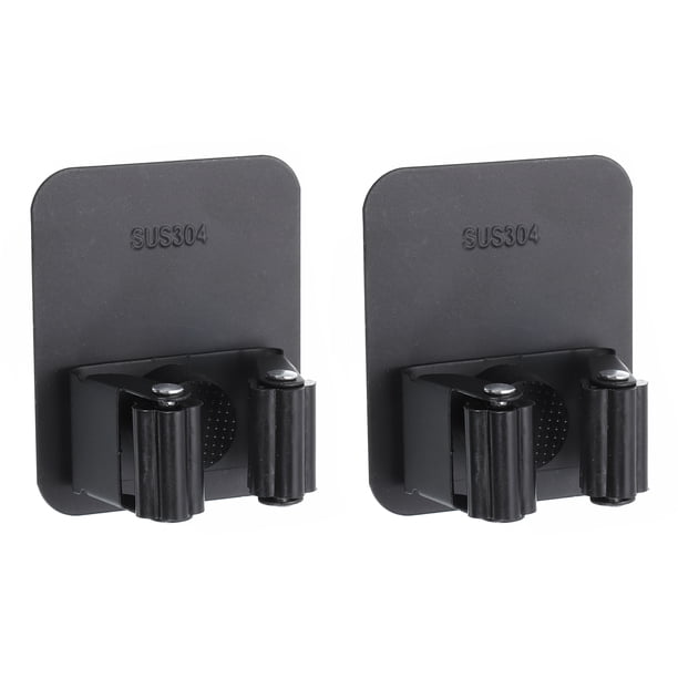 Soporte de Pared para Fregona y Escoba Unique Bargains 2 Piezas Acero Inoxidable 304 Negro