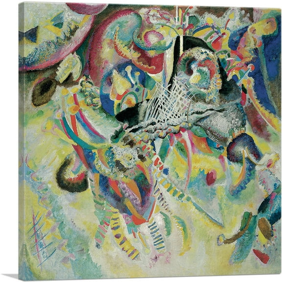 ARTCANVAS Fugue 1914 Canvas Art Print by Wassily Kandinsky - Size: 12" x 12" (0.75" Deep)