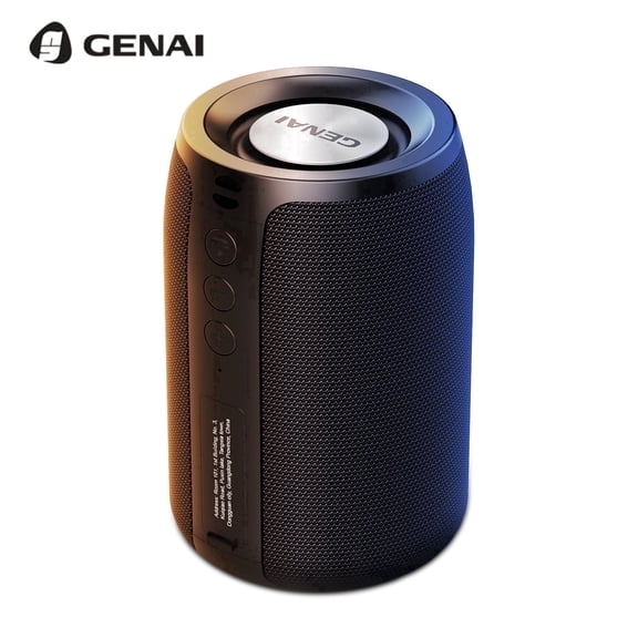 GENAI B26 Portable Bluetooth Speaker — Waterproof IPX6, Deep Bass Stereo, 24H Playtime, TWS Pairing, Compact Travel & Outdoor Wireless Speaker