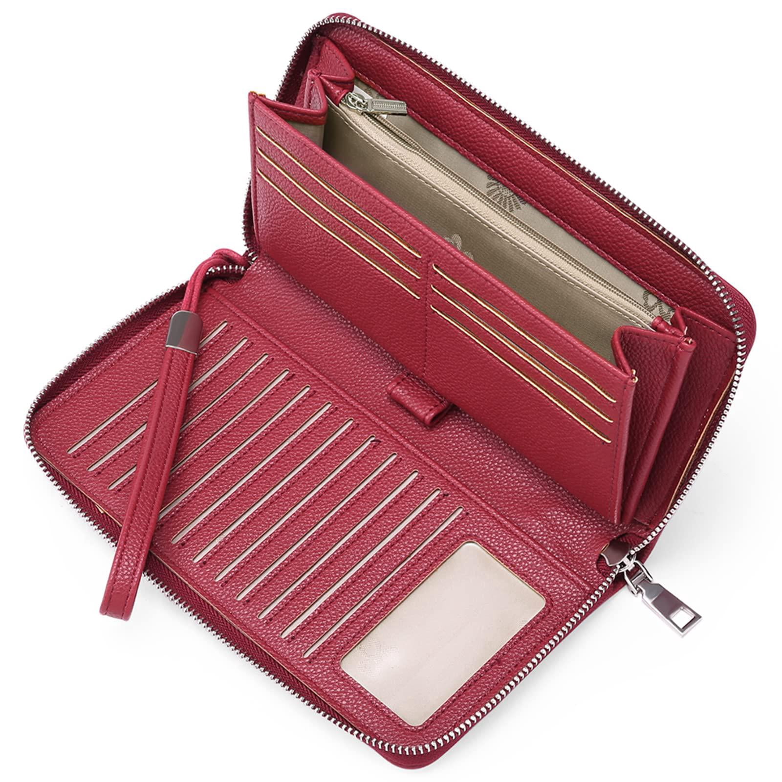 Cartera Con Bloqueo RFID Cartera Larga De Mujer Con Cremallera