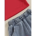 thumbnail image 6 of Bagilaanoe 4th of July Outfits for Toddler Baby Girls Ribbed Sleeveless Tank Tops + Jeans 12M 24M 3T 4T 5T 6T Kids Independence Day Clothes 2pcs Pants Set, 6 of 7