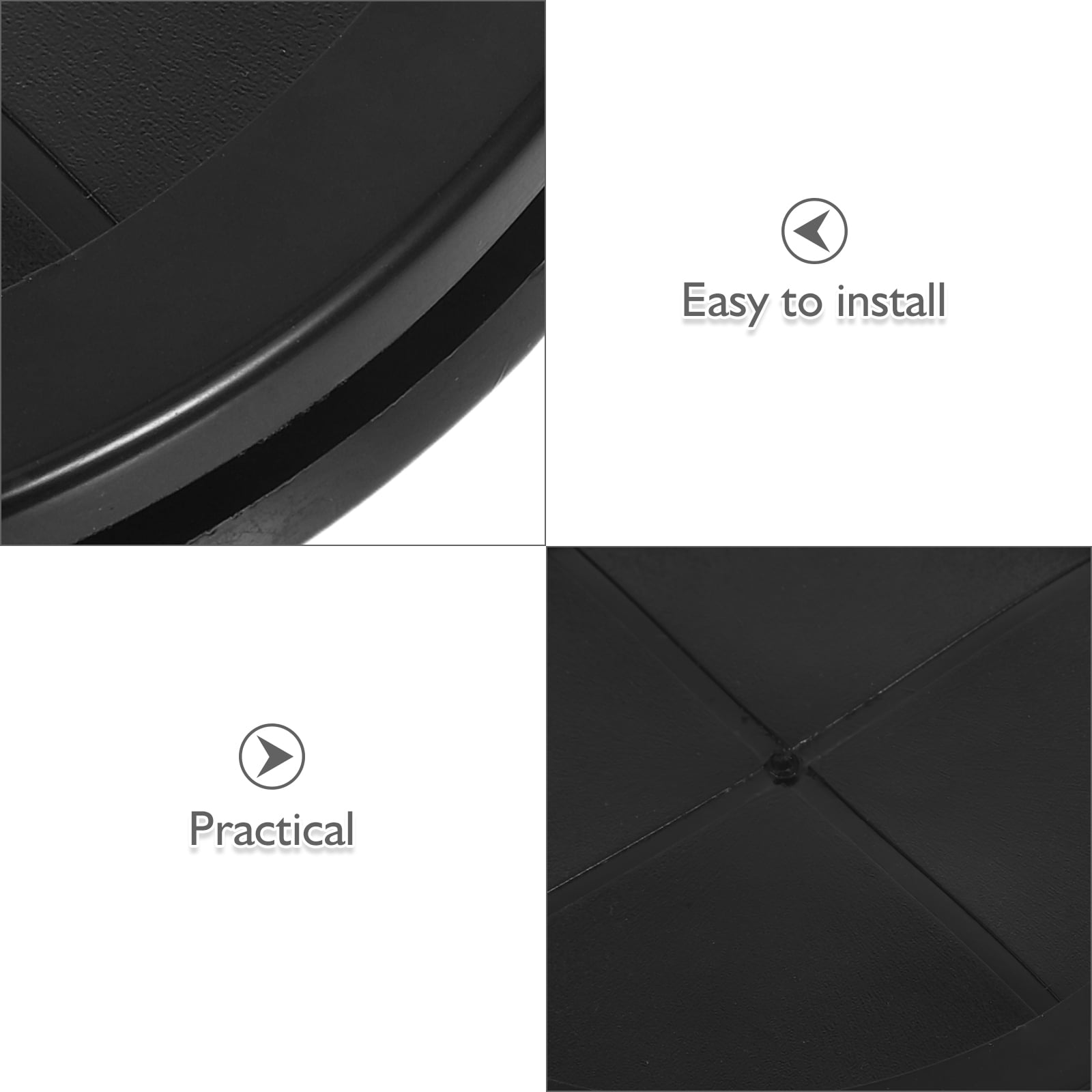 OUNONA 12Pcs Rubber Cable Grommets for Wiring Flexible Double Sided Desk Hole Cover Protector Black