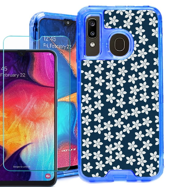 For Samsung Galaxy A20 / A50 Phone Case , 3-Layer Hybrid Bumper Protective Case (BLUE) with