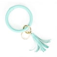 thumbnail image 2 of SAYFUT Handmade Wristlet Round Key Ring Chain Leather/ Silicone Oversized Bracelet Bangle Keychain Holder Tassel for Women Girl, 2 of 6