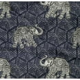 thumbnail image 4 of oneOone Organic Cotton Poplin Twill Fabric Elephant Block Decor Fabric Printed BTY 42 Inch Wide, 4 of 4