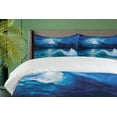 thumbnail image 4 of Ambesonne Ocean Duvet Cover Sets, Moonlight over Wavy Sea, 2-Queen, Navy White, 4 of 7