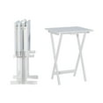thumbnail image 2 of Pemberly Row Traditional Five Piece Wood Tray Table Set in Whitewash, 2 of 17