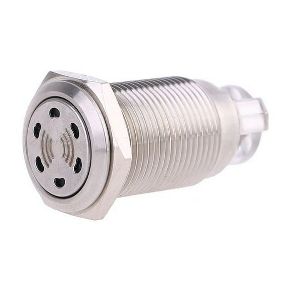 12V 16mm Buzzer Alarm Light Warning Lamp Signal Rotary Strobe Flash Silver