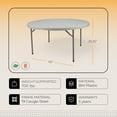 thumbnail image 2 of Hampden Furnishings Premium Seating Plastic Fold in Half Table, 48” Round, Indoor/Outdoor, 2 of 9