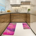 thumbnail image 7 of 2 Pieces Kitchen Rugs, Abstract Anti Fatigue Non Slip Foam Cushioned Art Modern Fuchsia Rose Pink Comfort Indoor Floor Mat Runner Rug Set for Laundry Office Sink Bathroom (17"x48"+17"x24"), 7 of 7