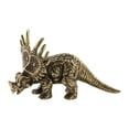 thumbnail image 1 of Mini escultura de dinosaurio de latón, recuerdo en miniatura para mascotas, adorables artesanías de Triceratops para decoración de dormitorio, hogar u mayimx Escultura de dinosaurio, 1 of 9