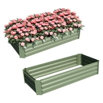 Aoodo 4 x 2 x 1 ft Raised Garden Bed for Patio Garden Lawn, Bed Only, Set of 2