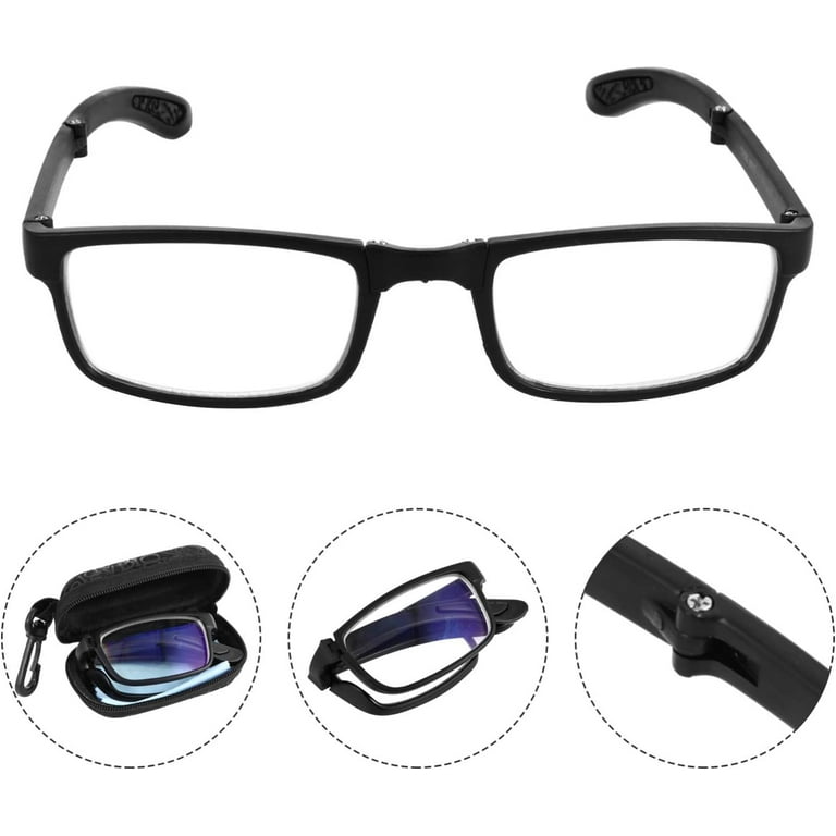 XIOP 1.50 Nearsighted Glasses Folding Reading Glasses Black Myopia Glasses Long Distance Eyeglasses with Portable Case 0906