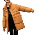 thumbnail image 3 of HTNBO Womens Parka Casual Long Outwear Winter Hooded Coat Female Winter Jacket Women Winter Down Cotton Jackets Coats, 3 of 5
