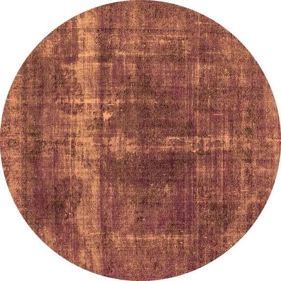 Ahgly Company Indoor Round Oriental Orange Industrial Area Rugs, 3' Round