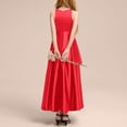 thumbnail image 5 of Zanarzt Cute Dresses Girls Summer Maxi Dresses Sleeveless Casual Flowy Tiered Dress Party Wedding Vacation Red,8-10 Years, 5 of 5