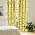 thumbnail image 2 of Ambesonne Fruits Curtains, Vintage Persimmons Artwork, Pair of 28"x95", Mustard and Lime Green, 2 of 5