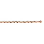 JewelStop 14k Rose Gold 6.1mm Classic Miami Cuban Chain Bracelet with Box Clasp - 8.5 Inches