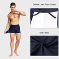 thumbnail image 3 of Baleaf Men's Swim Briefs Square Leg Quick Dry Athletic Training Swim Jammers Navy Blue/White L, 3 of 7