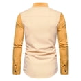 thumbnail image 5 of Men's Long Sleeve Dress Shirt Retro Slim Fit Asymmetric Button Stand Blouses Irregular Hem Business Golf Tops, 5 of 10